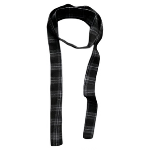 日系高级感黑白格子长围巾男女情侣薄款长条围脖小围巾细围巾秋季