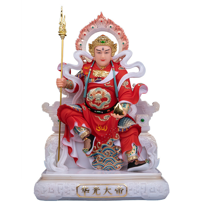 华光大帝神像家用供奉祝福中式汉白玉摆件三眼灵官马王爷马元帅像