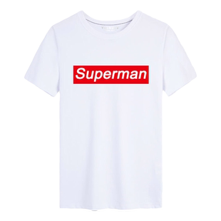 2019夏季新款superman t恤短袖男女简约潮人个性大码纯棉体恤半袖
