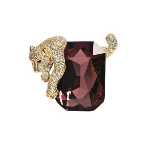 【见者豹富】精致奢华水晶豹子胸针衣服轻奢配饰防走光别针固定扣