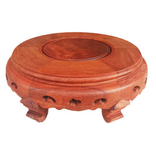 缅甸花梨木落地花瓶底座底座托架大花盆底座鱼缸实木圆形底座天然