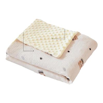 a类全棉双层纱婴儿被套幼儿园120x150cm宝宝秋冬季豆豆绒儿童被罩