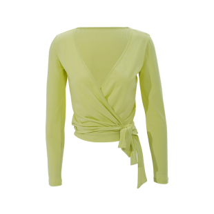 kk fitness大码瑜伽服高级感秋冬v领运动长袖上衣女健身罩衫绑带