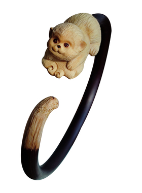 手工雕刻鸡血藤手镯原创情侣生肖