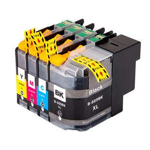 NBN 适用兄弟LC669打印机墨盒brother MFC-J2320 J2720一体机港版带芯片LC669XL LC665XL大容量墨盒 亚太区