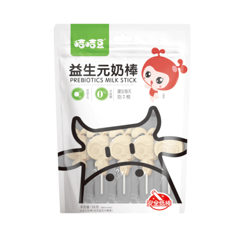 咭咭豆牛奶棒棒糖0添加蔗糖奶片牛初乳益生元牛乳棒儿童休闲零食