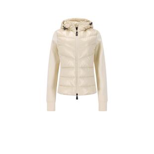 【自营】Moncler/盟可睐女士修身版薄款半羽绒鹅绒连帽拼接外套