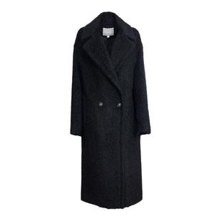 MEDECOO/墨蒂珂2025冬新款马海毛颗粒绒中长款毛呢大衣女MID20325