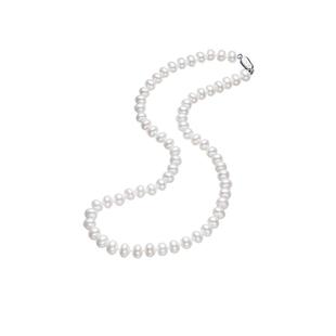 珍世缘 曼文 精选淡水珍珠扁圆形s925银扣全珠项链送妈妈礼物女