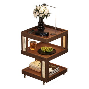 实木创意可移动床头柜置物架家用卧室小边几替代品简易多功能边柜