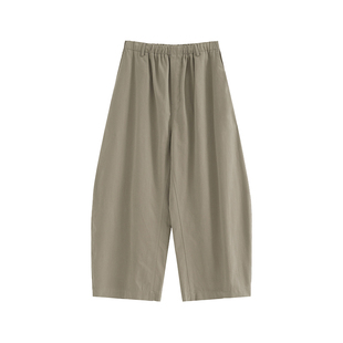 Moershop 胯感玩家 全棉水洗绑带休闲裤女秋季宽松垂感拖地长裤子