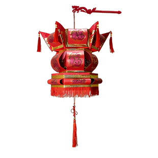 新年红包灯笼手工diy材料包亲子儿童环保卡通利是封发光手提宫灯