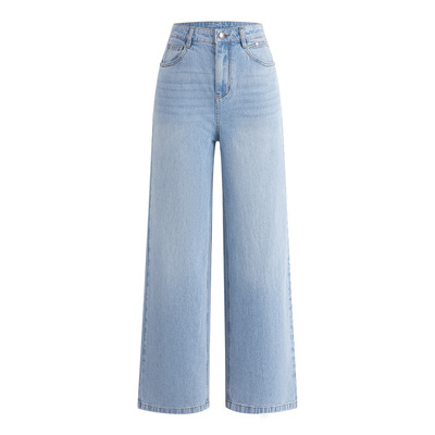 Navigare意大利小帆船2026春季新款直筒水洗牛仔裤女士浅色长裤子