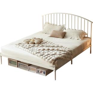 林氏儿童法式简约铁艺床奶油公主风1米2双人床单人铁架床卧室木业