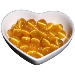 各种蓝黄猫眼石散珠半成品DIY饰品配件手工编织材料串珠圆珠包邮