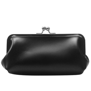 MISKSOLA手工口金真皮钱包女长款复古晚宴手拿手抓简约搭扣手机包