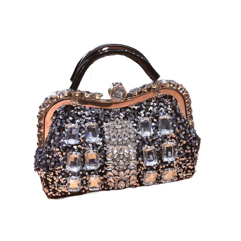 高级感手提包包2025新款时尚女包小众亮片斜挎包女百搭镶钻单肩包