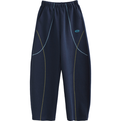 诺诺公主S1N初中生设计感运动裤女春季新款休闲户外撞色弯刀卫裤