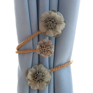 新款花朵窗帘绑带一对装可弯曲白纱束带固定收拢夹轻奢创意扎带扣