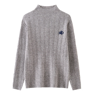 男童毛衣春秋薄款儿童针织衫线衣中大童洋气白色男孩半高领打底衫