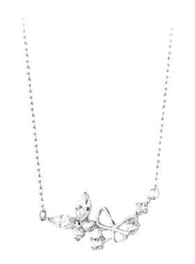 纯银蝴蝶项链女爆闪锁骨链礼物