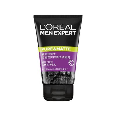 欧莱雅男士控油炭爽抗黑头洁面膏