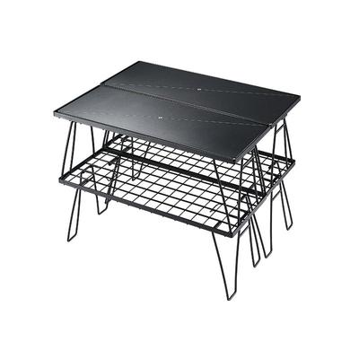 柯曼网格桌黑化折叠置物架铁艺