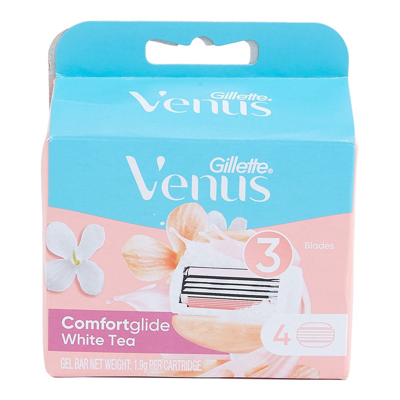 Gillette吉列 维纳斯ComfortGlide女士除毛刀头4件装剃毛除毛脱毛