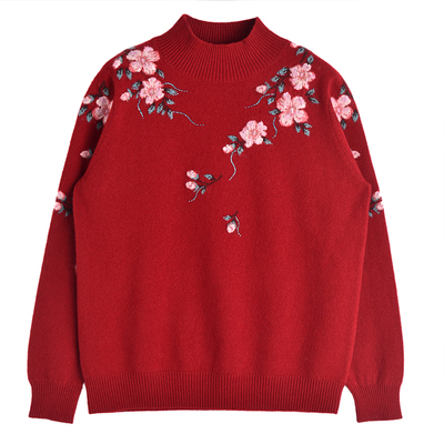 中老年妈妈100纯羊毛衫毛衣