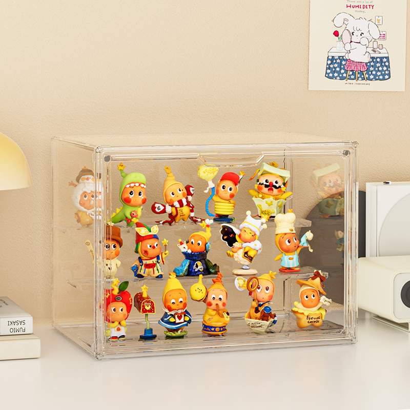 星星人展示盒泡泡玛特展示盒盲盒收纳展示架透明手办亚克力展示柜