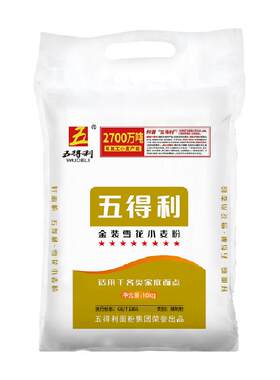 五得利金装雪花小麦家用面粉10kg