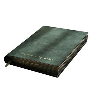 a5笔记本本子高颜值复古软皮成人日记本读书考研简约精致定制可印logo加厚商务办公工作摘抄本会议记录记事本