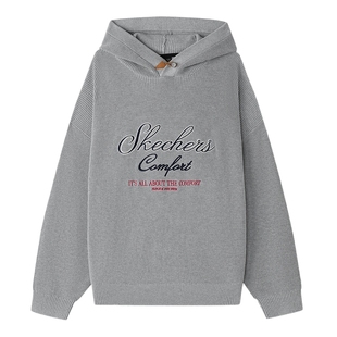 Skechers斯凯奇连帽男女同款针织时尚潮流2026新年春卫衣L126U014