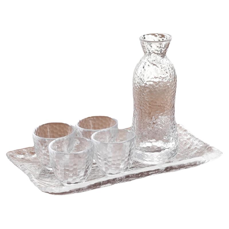 日式无铅水晶玻璃酒具一口白酒杯烫酒温酒器家用清酒壶白酒分酒器