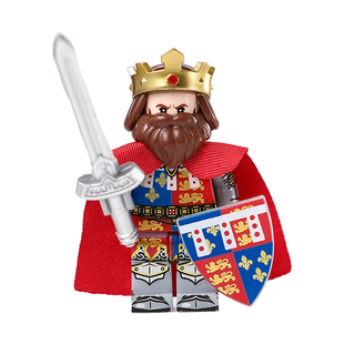 中世纪古风欧式盔甲骑武士兵佣兵团军事第三方积木小人仔拼装玩具