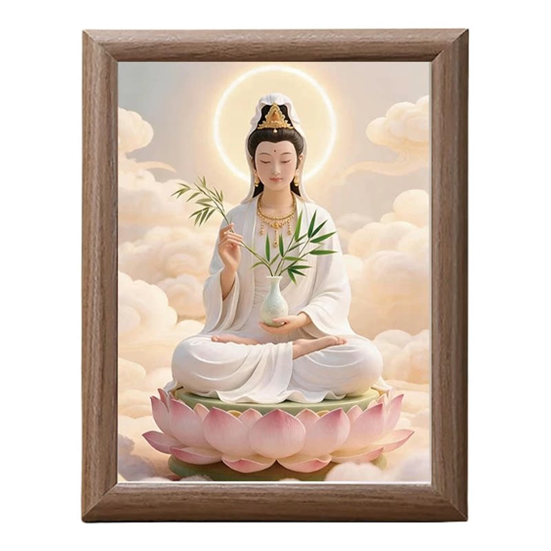观音菩萨画像供奉相框客厅玄关