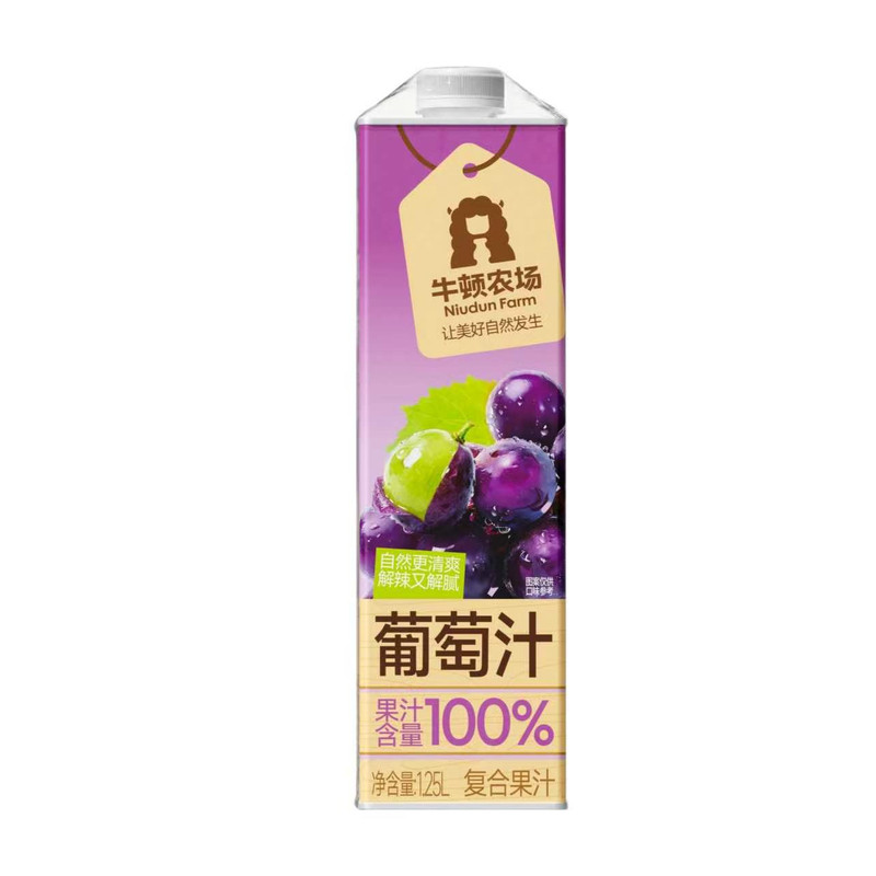 牛顿农场荔枝山竹芭乐柠檬复合果汁100%纯果复合汁1.25L大瓶家庭