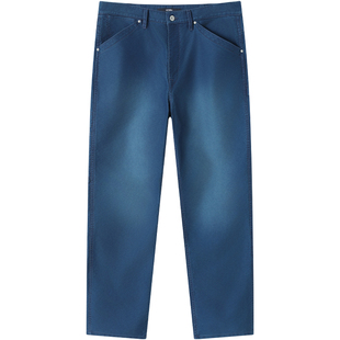 LEZORA法工蓝Moleskin360g鼹鼠皮手工做旧成衣水洗复古伐木工裤男