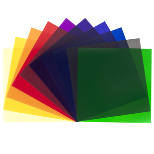 11色滤色片机顶闪光灯摄影补光灯色纸耐高温挡光板单反相机oto色温染色附件拍照色彩纸聚光色片