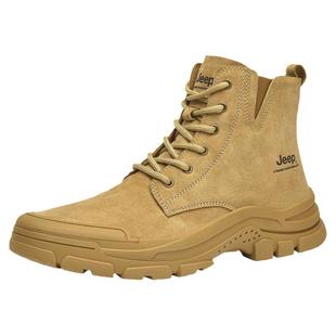 Jeep户外高帮马丁靴轻量化防滑登山鞋女秋冬加绒运动徒步鞋男鞋