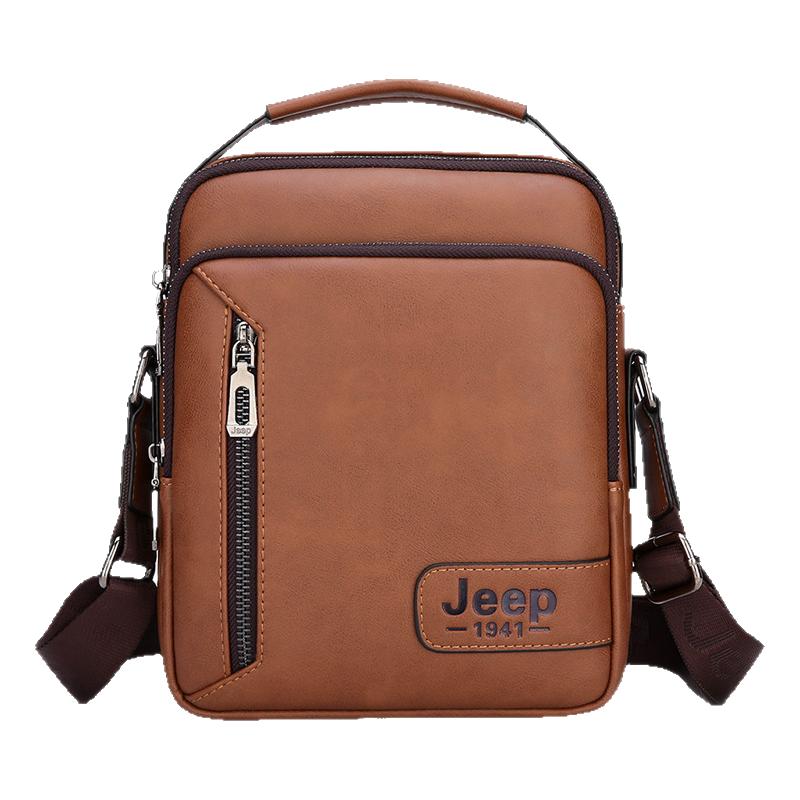 jeep吉普真皮男包单肩包男斜挎包