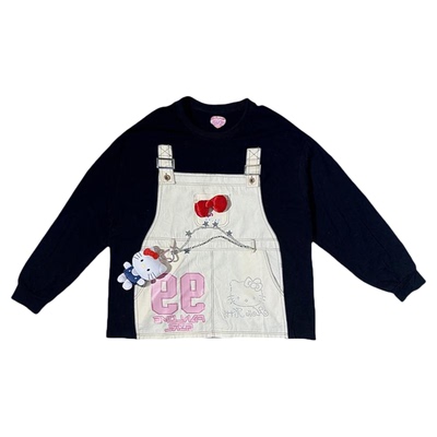 乖嗲kt喵假两件甜美卫衣女宽松