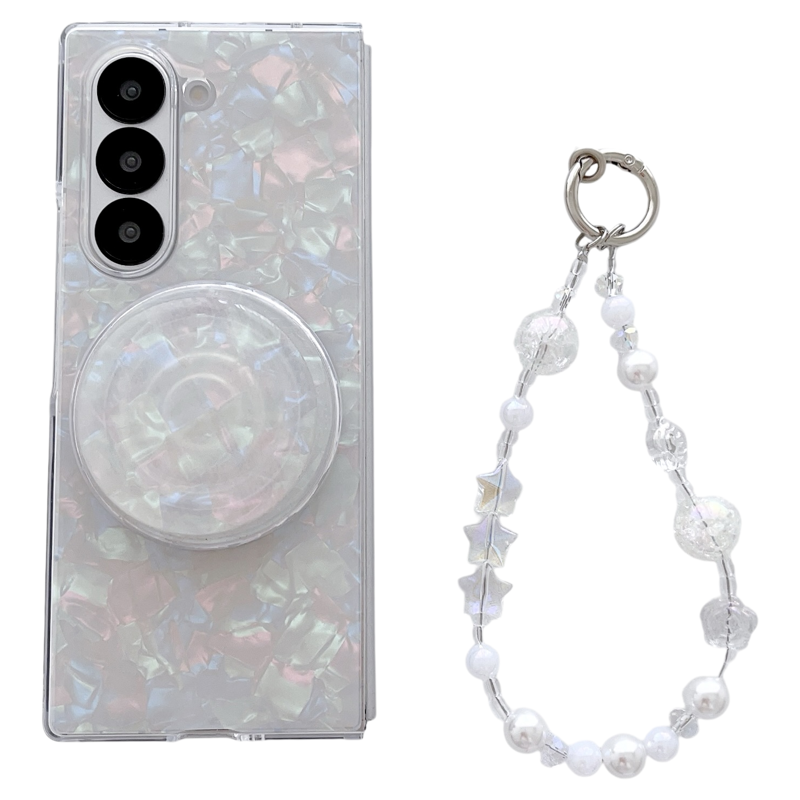 适用三星zfold7手机壳新款贝壳纹手链z fold6/5/4/3左右折叠屏防摔外壳保护套磁吸支架女款w22创意w24简约ins