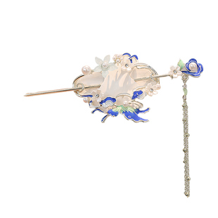 2025新款儿童流苏扎丸子头古风发夹抓夹小女孩盘发发扣高级感头饰