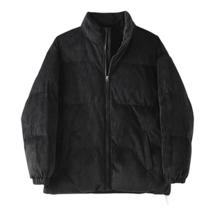 LUUD 高端品质竖条绒肌理立领棉服外套高蓬松抗寒夹棉面包服男冬