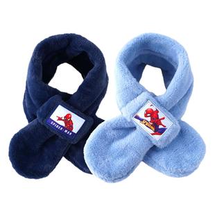 迪士尼秋冬蜘蛛侠围巾男童保暖加绒防寒围脖儿童男孩脖套女童耳罩