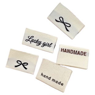 手作大肠卷布标对折标签定做辅料配件织标纯棉领标现货