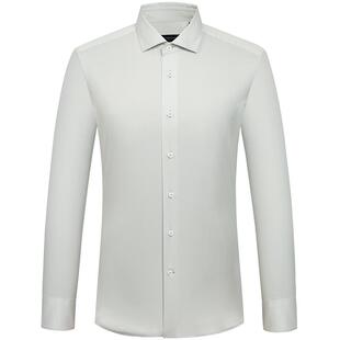 TOMBOLINI东博利尼春季长袖休闲衬衫男士灰绿色轻奢感衬衣温莎领