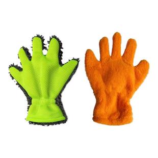 五指手套洗车毛绒摩托车擦车熊掌打沫不掉毛抹布雪尼尔轮毂清洗刷