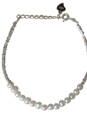 女款纯银925珍珠复古手链